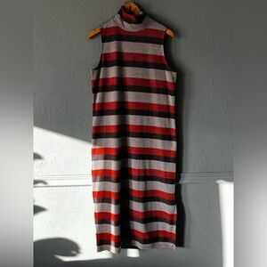 LOFT Striped Sleeveless Cowl Neck Maxi Dress Medium